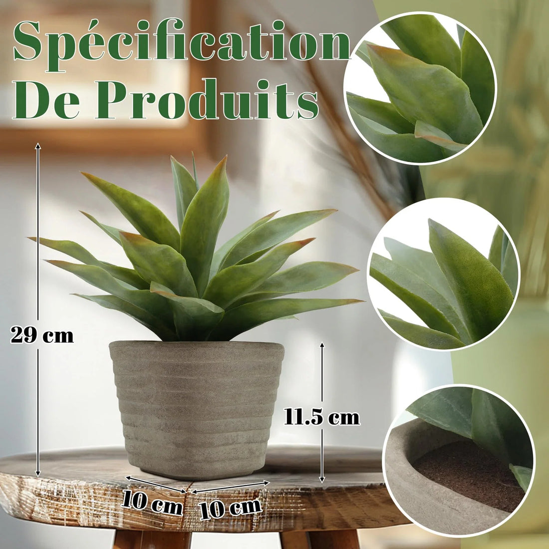 karlstangle 2 Stück Künstliche Pflanzen, 29 cm, Kunstpflanze Agave,